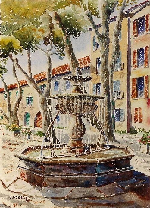 Barjols, fontaine du Boeuf par Roger J
