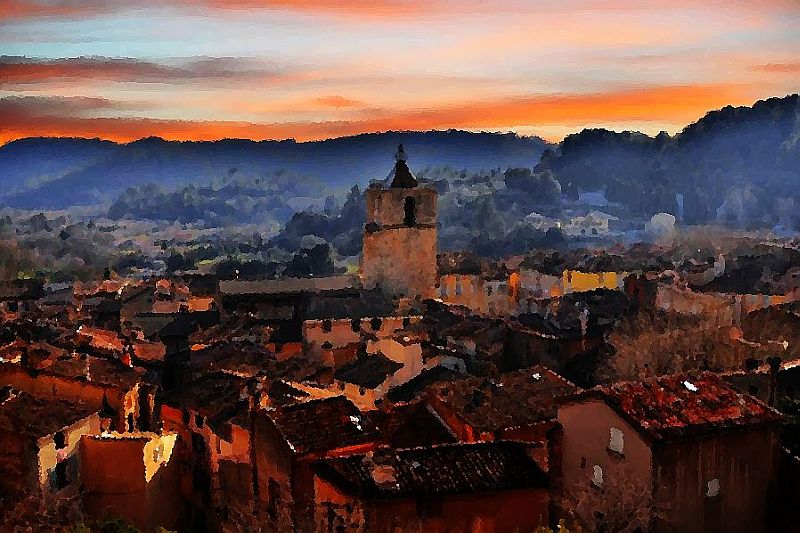 Barjols, embrasement du soleil couchant par Dan Kopel