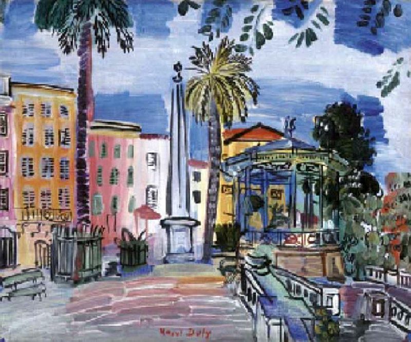 La place d'Hy&egrave;res par Raoul Dufy