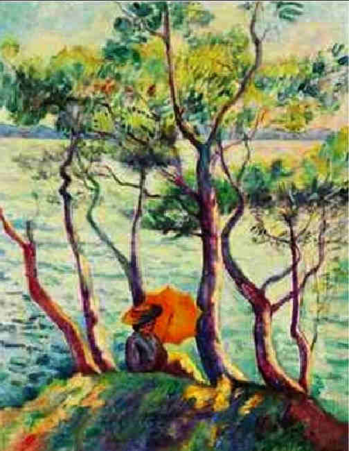 Jeanne  &agrave; l'ombrelle &agrave;  Cavali&egrave;re par Henri Manguin