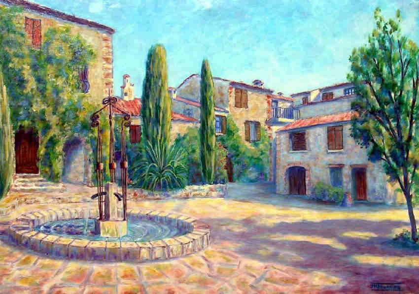 Les Arc-sur-Argens, la place du P&egrave;re Clinchard par Jean-Michel Fournier