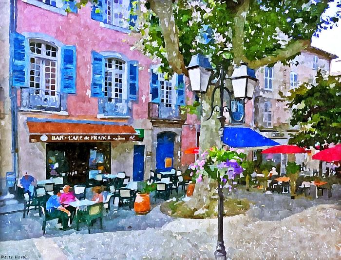 Caf&eacute; de France &agrave;  Lorgues par Lebrosse