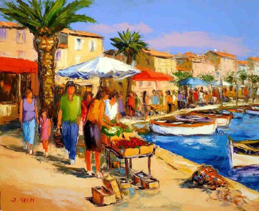 march&eacute;  ur le ort de Sanary-sur-Mer par Jacques Volpi