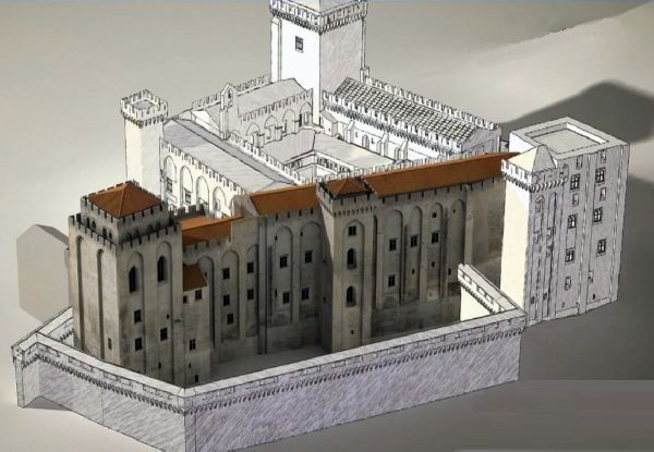 maquette &eacute;volution palais des  papes d'Avignon