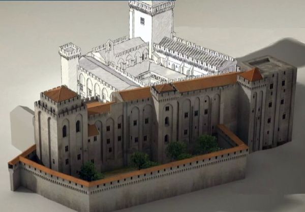 maquette &eacute;volution palais des  papes d'Avignon