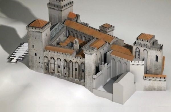 maquette &eacute;volution palais des  papes d'Avignon