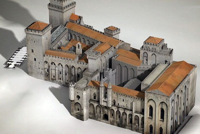 maquette &eacute;volution palais des  papes d'Avignon