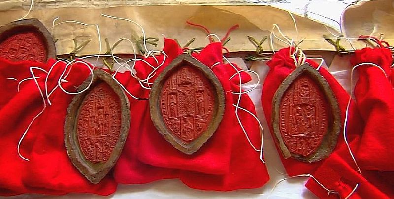 Sceaux acte de vente d'Avignon &agrave; Cl&eacute;ment VI