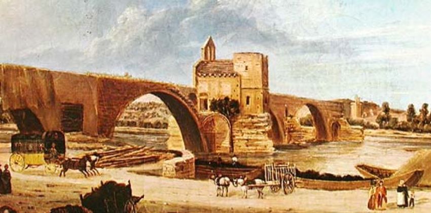 Pont d'Avignon  vers  1840