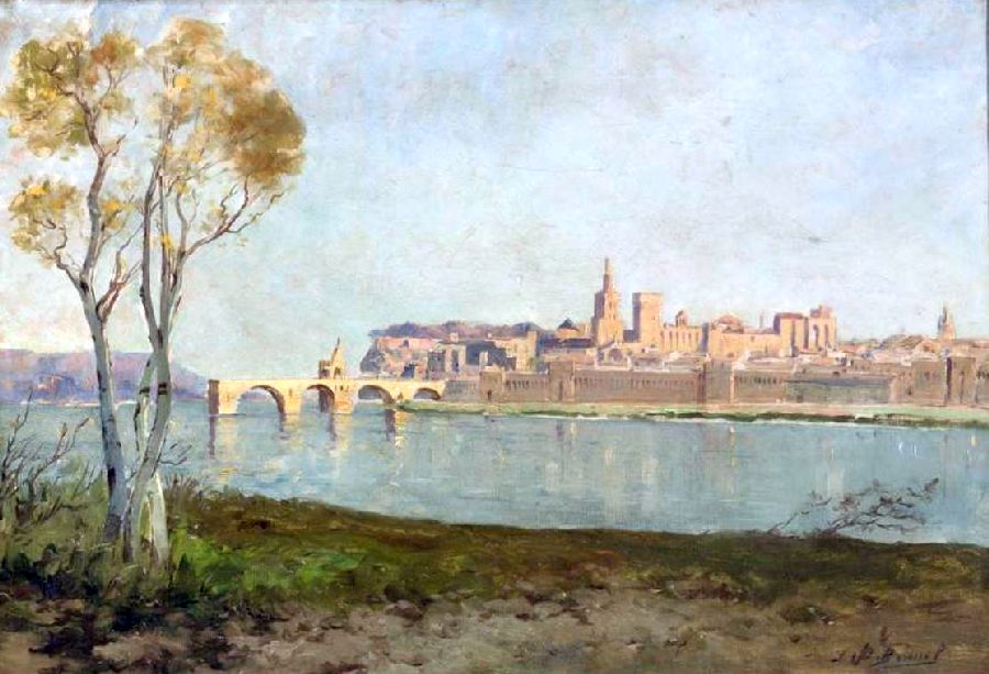 Vue d'Avignon par Jean Baptiste Brunel