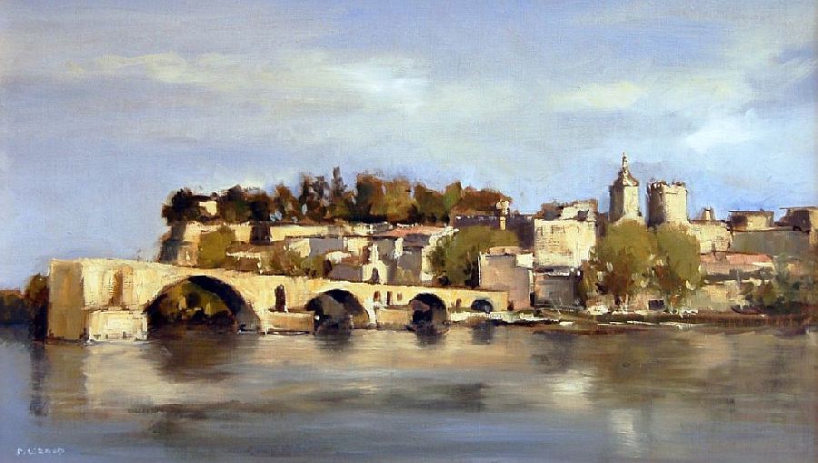 Vue d'Avignon et pont B&eacute;nezet par Pascal Giroud
