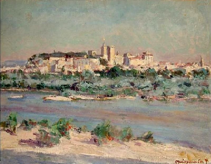 Vue d'Avignon par Joseph Fran&ccedil;ois Meissonnier