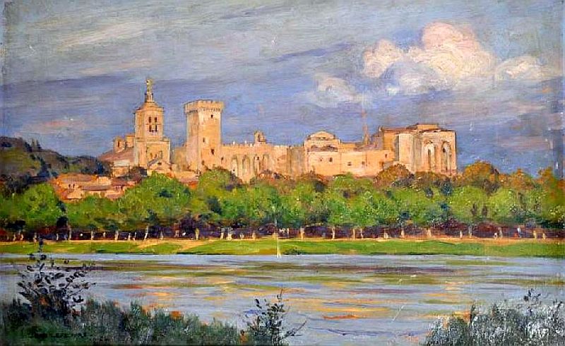 Vue du Palais des Papes d'Avignon par Jean Le Feuvre