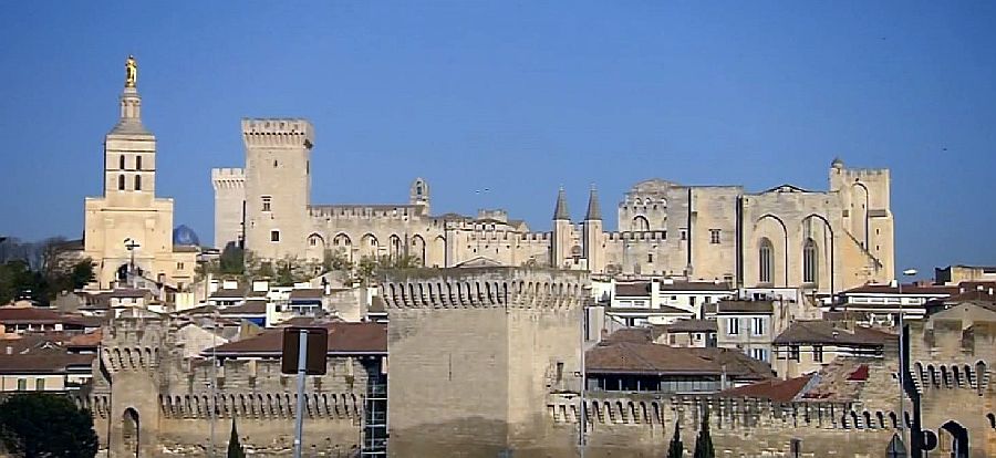 Vue d'Avignon et du palais des Papes