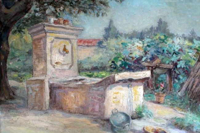 Lavoir &agrave; Carpentras par Edouard Henri L&eacute;on