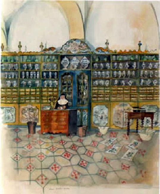 pharmacie du XVIIe si&egrave;cle de l'h&ocirc;pital de Carpenras