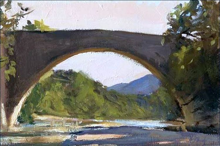Pont romain d'Entrechaux par  Julian Merrow Smith