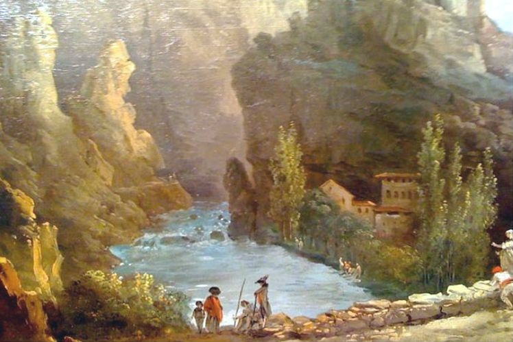 Fontaine de Vaucluse au 18e si&egrave;cle