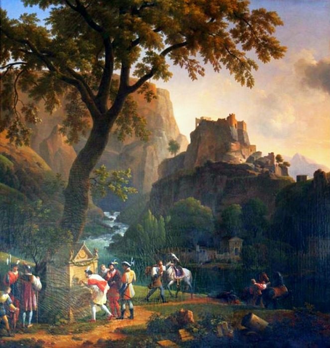 Fran&ccedil;ois 1er &agrave; la Fontaine de Vaucluse par Jean Joseph Xavier Bidauld