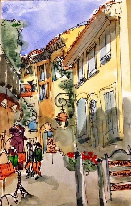 Lourmarin sketch by Gwen Chasan