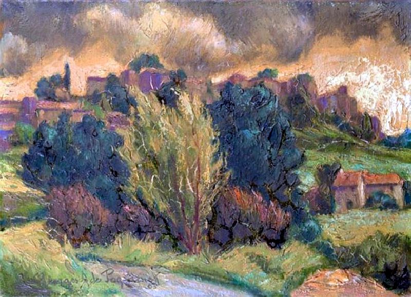 Vue de M&eacute;nerbes par Georges Pogedaieff