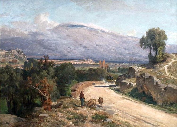 Aqueduc Carpentras et mont Vzentoux par Jules Laurens