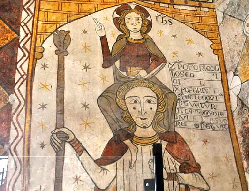 Fresque de la tour Ferrande &agrave; Pernes-les-Fontaines