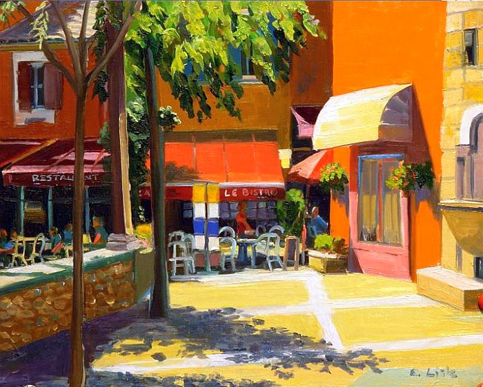 Place de Saignon le matin  par Elaine Lisle