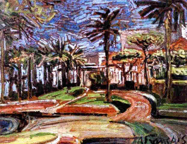 Route et fa&ccedil;ade du Palm Beach  par Anne Fran&ccedil;ais