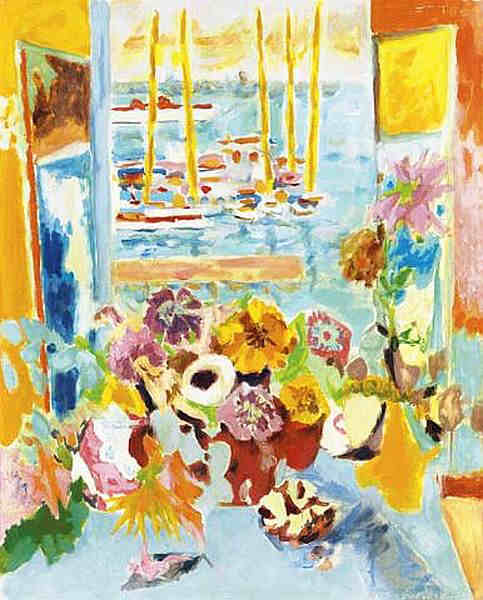 Fenêtre sur le port de Cannes par Jean Jules Cavaillès