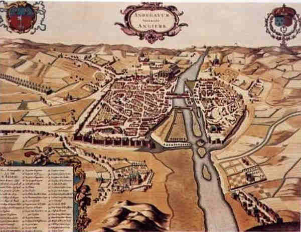 Plan d'Angers en 1638