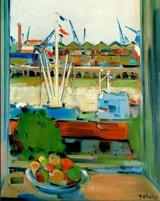 port de Nantes vu de Trantemoult par Jean Chabot