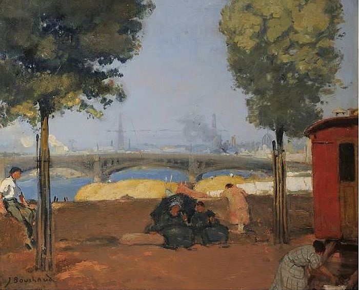 vue de quai &agrave; Nantes par Jean Bouchaud 1941