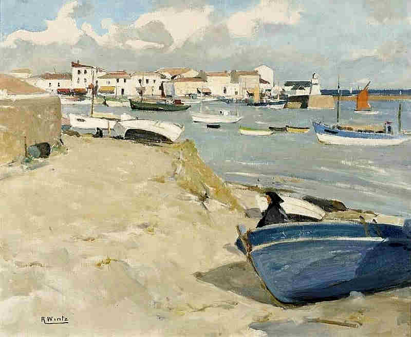 Belle lumi&egrave;re sur le port de Joinville, &icirc;le d'Yeu, par Raymond Wintz