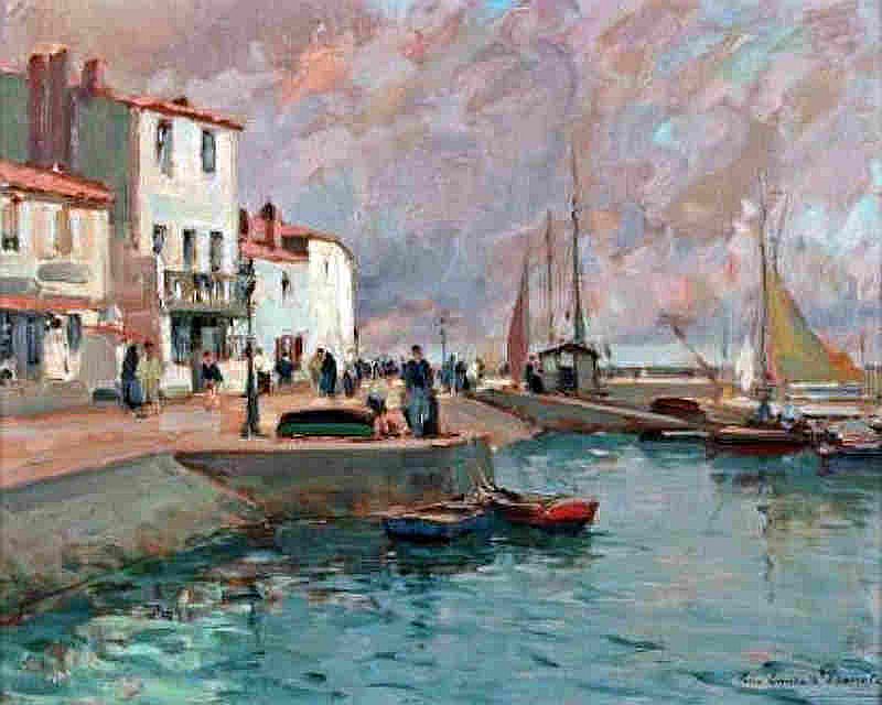 Port de l'&icirc;le d'Yeu par Paul Emile Lecomte