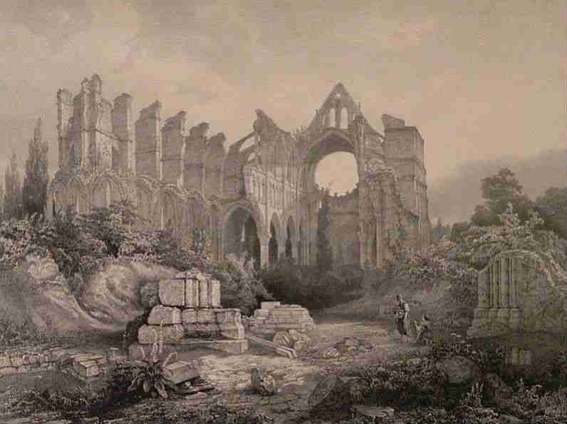 Ruines de l'bbaye de Longpont par Alexandre Jules Montheli&eacute;