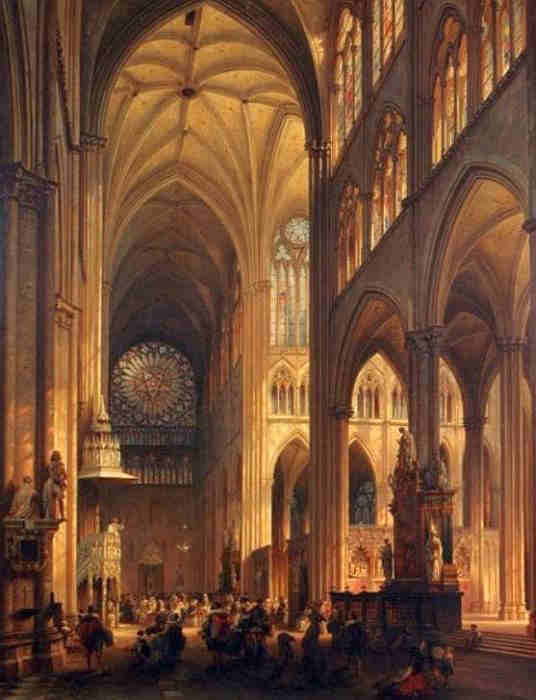 Int&eacute;rieur de la cath&eacute;drale d'Amiens par Jules Victor G&eacute;nisson