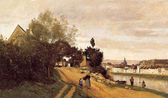 Vue de Ch&acirc;teau-Thierry &acirc;r jean-Baptiste Corot