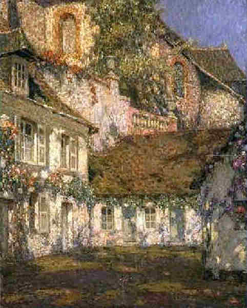 Maison au soleil &agrave; Gerberoy par Henri le Sidaner