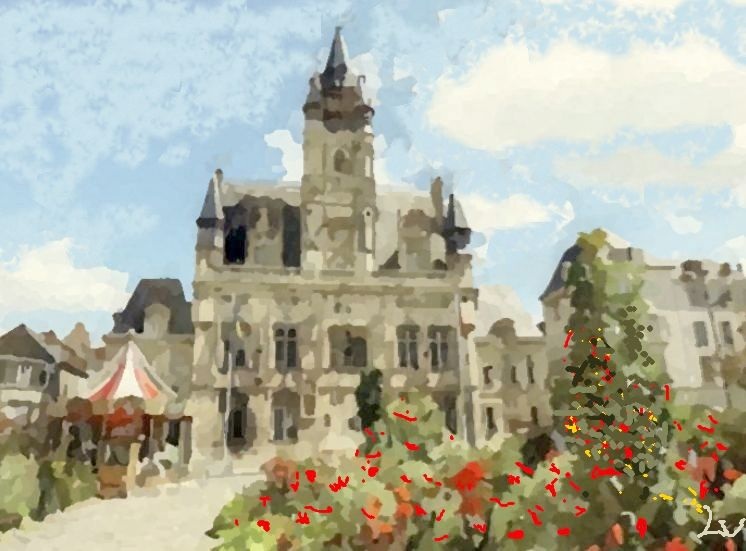 Place de l'H&ocirc;tel de ville &agrave; Compi&egrave;gne par Laura Voolu