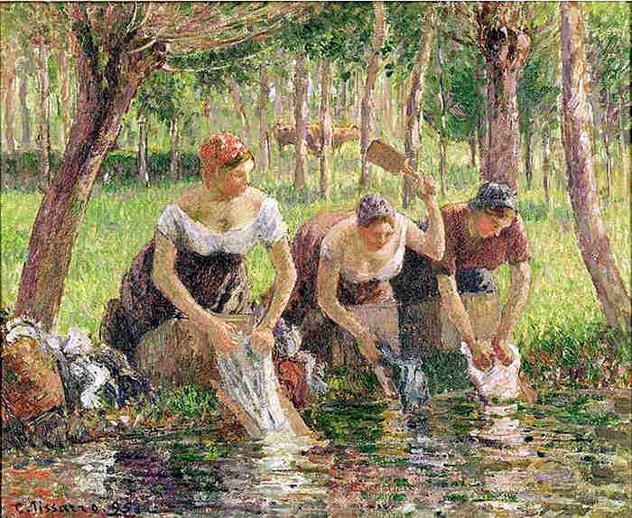 Lavandi&egrave;res &agrave; Eragny par Camille Pissaro