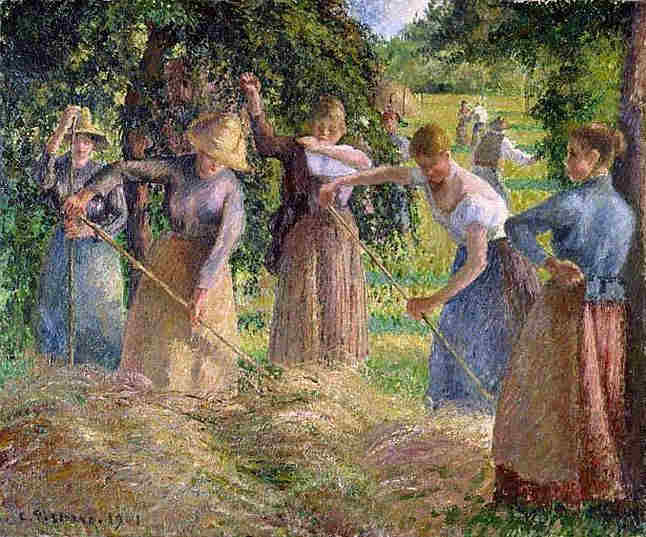 Femmes en fenaison &agrave; Eragny par Camille Pissaro