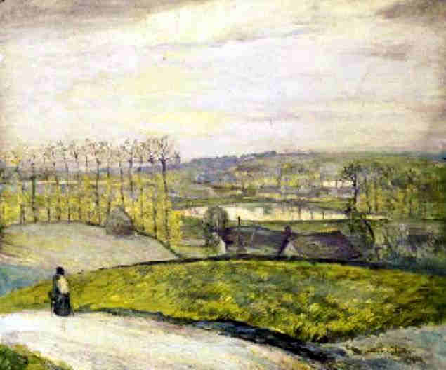 paysage aux maisons et arbres picardie Albert Gleizes