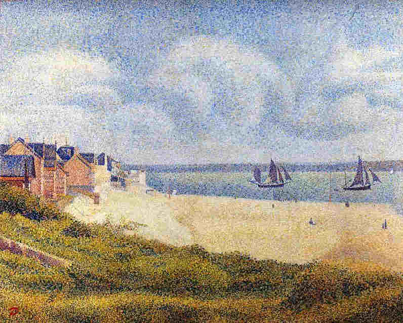 Le Crotoy mar&eacute;e haute et baie de Somme par Georges Seurat
