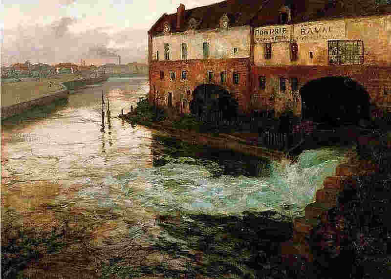 Vieille fabrique sur la Somme par Frits Thaulow