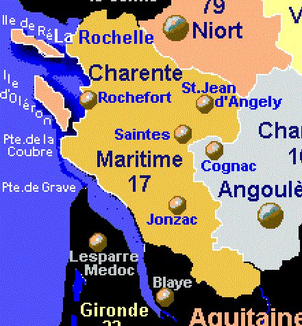 carte de la Charente  maritime