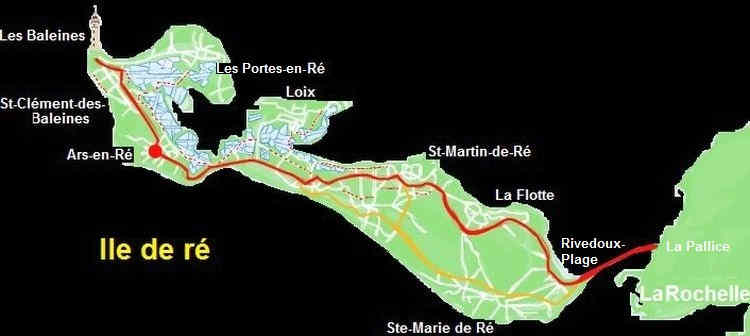 Carte ile de R&eacute; - R&eacute; island map