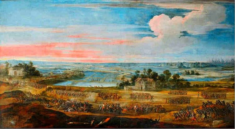 Victoire des fran&ccedil;ais sur les anglais    sur l'&icirc;le de R&eacute; par laurent de la hyre