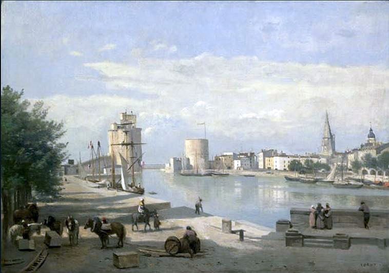 Port de  La Rochelle  par Camille Corot
