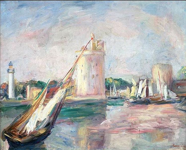 Entr&eacute;e du port  de La Rochelle  par Pierre Auguste Renoir